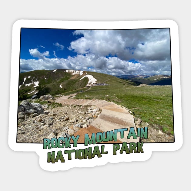 Colorado State Outline (Rocky Mountain National Park) Sticker by gorff